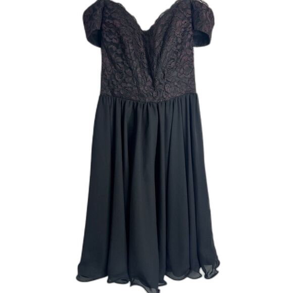 BB/Collections Off Shoulder Sweetheart Neckline Fit & Flare Chiffon Skirt Sz 4‎ - Picture 1 of 8